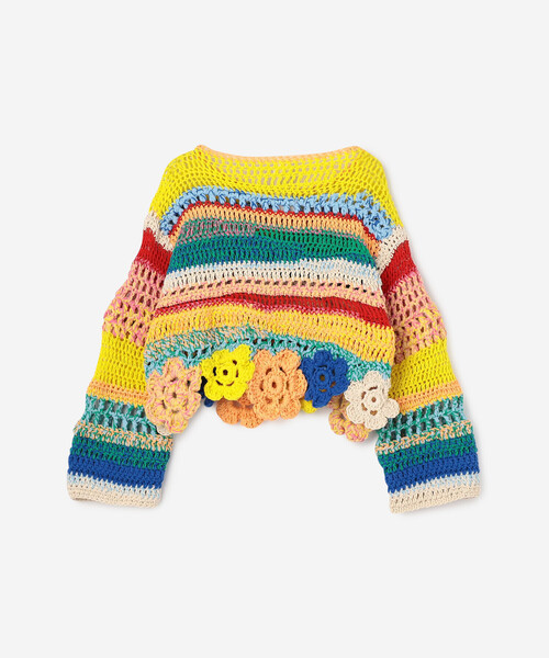 Bshop(ビショップ)の「A MENDA | フラワーモチーフ クロシェニット WOMEN(ニット/セーター・レディース・A・ONE)」の2枚目の写真