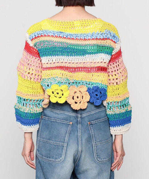 Bshop(ビショップ)の「A MENDA | フラワーモチーフ クロシェニット WOMEN(ニット/セーター・レディース・A・ONE)」の7枚目の写真