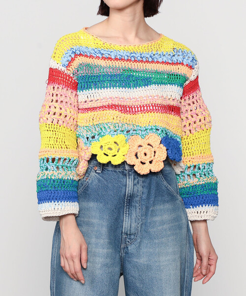 Bshop(ビショップ)の「A MENDA | フラワーモチーフ クロシェニット WOMEN(ニット/セーター・レディース・A・ONE)」の9枚目の写真