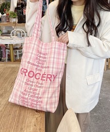 leune（ルネ）の「GROCERYロゴチェックトートバッグ（トートバッグ）」