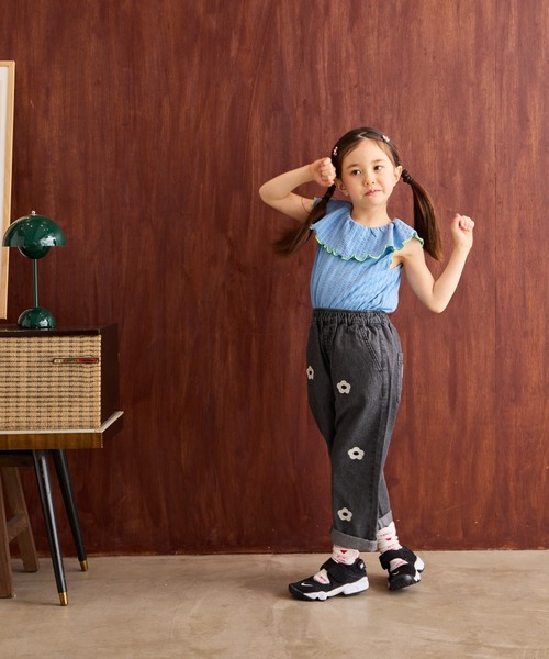 MARKEY'S（マーキーズ）の「おはないっぱいデニムパンツ（デニムパンツ・キッズ・ブラック/ライトブルー・120/110/80/100/90/150/140/130）」の7枚目の写真