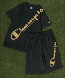 Champion（チャンピオン）の「Champion/チャンピオンカレッジロゴ デカロゴ 半袖Ｔシャツ+ショートパンツセットアップ 上下セット（ルームウェア/パジャマ・キッズ）」