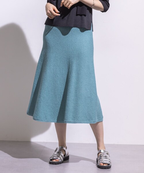 INDIVI（インディヴィ）の「【洗える／和紙混素材／SETUP可能】フレアスカート（スカート・レディース・チャコールグレー/ナチュラル/グリーン系・40/38/36/05/15 /13/19）」の3枚目の写真