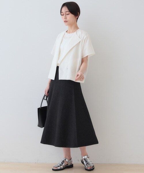 INDIVI（インディヴィ）の「【洗える／和紙混素材／SETUP可能】フレアスカート（スカート・レディース・チャコールグレー/ナチュラル/グリーン系・40/38/36/05/15 /13/19）」の16枚目の写真