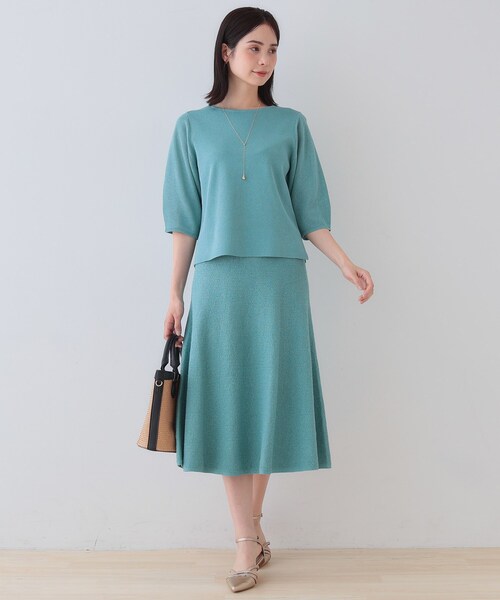 INDIVI（インディヴィ）の「【洗える／和紙混素材／SETUP可能】フレアスカート（スカート・レディース・チャコールグレー/ナチュラル/グリーン系・40/38/36/05/15 /13/19）」の21枚目の写真