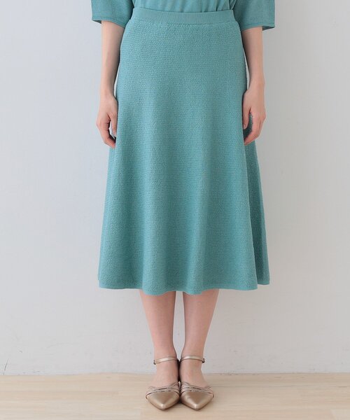 INDIVI（インディヴィ）の「【洗える／和紙混素材／SETUP可能】フレアスカート（スカート・レディース・チャコールグレー/ナチュラル/グリーン系・40/38/36/05/15 /13/19）」の5枚目の写真
