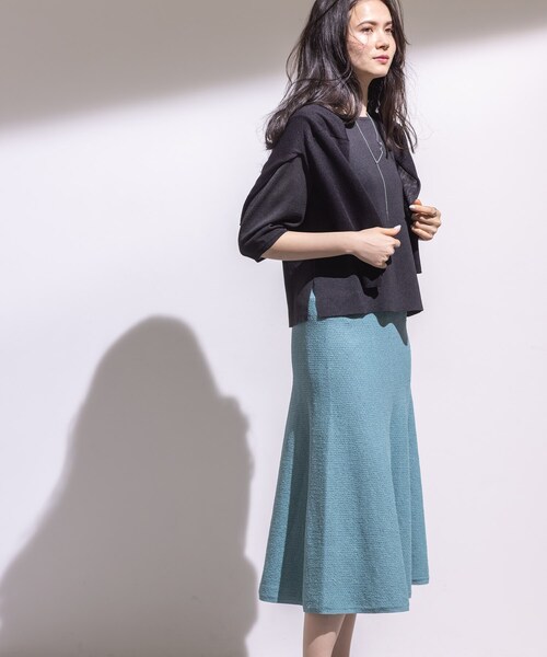 INDIVI（インディヴィ）の「【洗える／和紙混素材／SETUP可能】フレアスカート（スカート・レディース・チャコールグレー/ナチュラル/グリーン系・40/38/36/05/15 /13/19）」の13枚目の写真