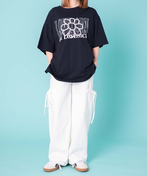 WOND（ウォンド）の「WOND/リボンカーゴスウェットパンツ（スウェットパンツ・レディース・オフホワイト/杢グレー・FREE）」の3枚目の写真