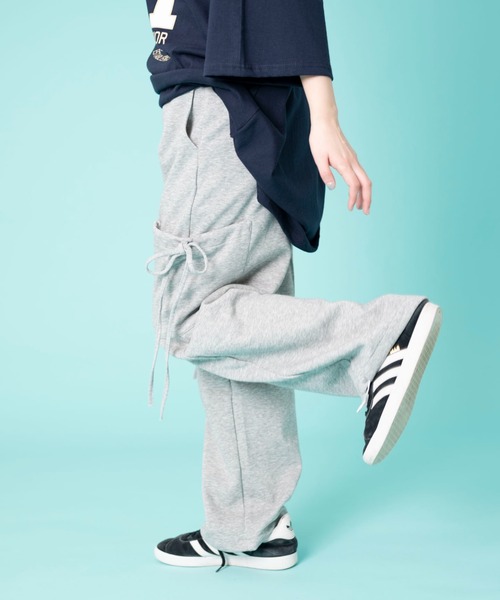 WOND（ウォンド）の「WOND/リボンカーゴスウェットパンツ（スウェットパンツ・レディース・オフホワイト/杢グレー・FREE）」の8枚目の写真