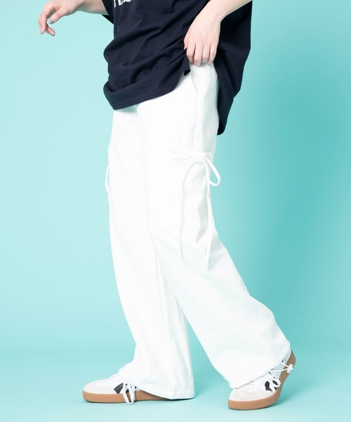 WOND（ウォンド）の「WOND/リボンカーゴスウェットパンツ（スウェットパンツ・レディース・オフホワイト/杢グレー・FREE）」の5枚目の写真