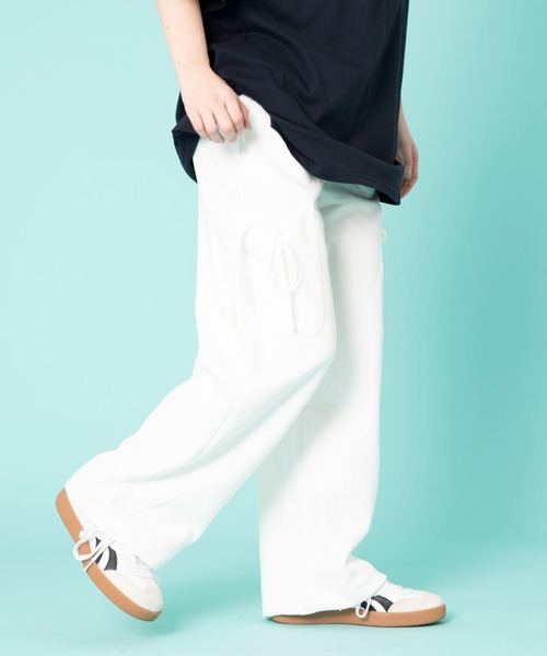 WOND（ウォンド）の「WOND/リボンカーゴスウェットパンツ（スウェットパンツ・レディース・オフホワイト/杢グレー・FREE）」の6枚目の写真