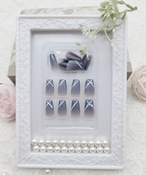 Lace Ladies(レースレディース)の「パール ラメ バレリーナ ネイルチップ セット(ネイルシール/ネイルチップ・レディース・グレー・FREE)」の4枚目の写真