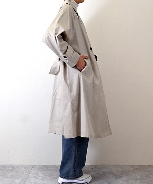 STYLEBLOCK（スタイルブロック）の「ツイルトレンチコート（トレンチコート・レディース・ライトベージュ/ネイビー・M）」の8枚目の写真
