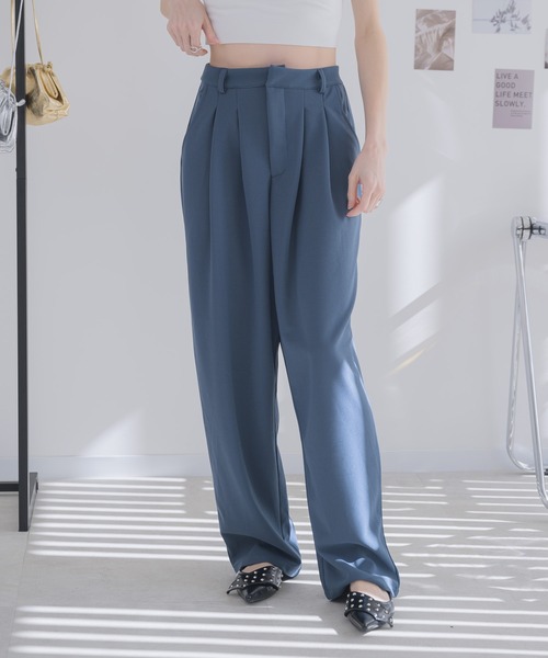 RU.TI.LE(ルチル)の「【RU.TI.LE】カットジョーゼットタックワイドパンツ(その他パンツ・レディース・ライトグレー/ブラック/グレー・MEDIUM/LARGE)」の1枚目の写真