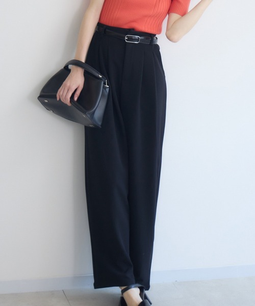 RU.TI.LE(ルチル)の「【RU.TI.LE】カットジョーゼットタックワイドパンツ(その他パンツ・レディース・ライトグレー/ブラック/グレー・MEDIUM/LARGE)」の2枚目の写真