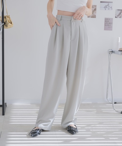 RU.TI.LE(ルチル)の「【RU.TI.LE】カットジョーゼットタックワイドパンツ(その他パンツ・レディース・ライトグレー/ブラック/グレー・MEDIUM/LARGE)」の16枚目の写真