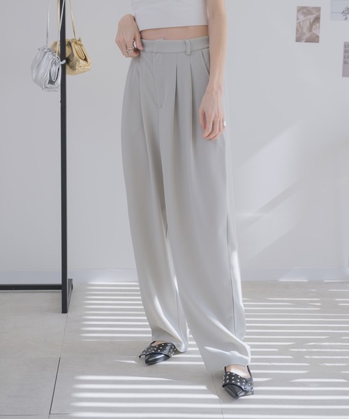 RU.TI.LE(ルチル)の「【RU.TI.LE】カットジョーゼットタックワイドパンツ(その他パンツ・レディース・ライトグレー/ブラック/グレー・MEDIUM/LARGE)」の15枚目の写真