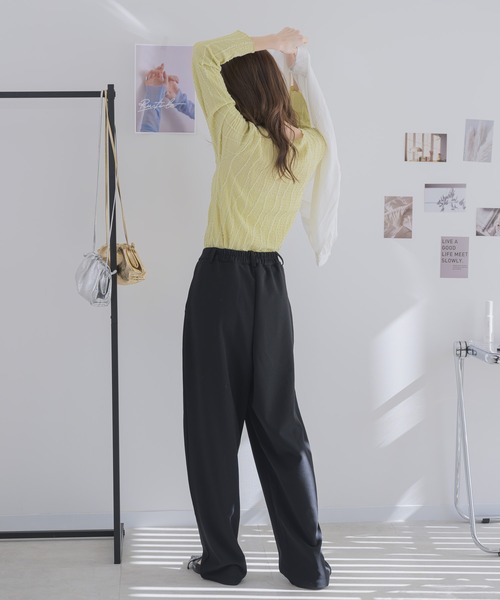 RU.TI.LE(ルチル)の「【RU.TI.LE】カットジョーゼットタックワイドパンツ(その他パンツ・レディース・ライトグレー/ブラック/グレー・MEDIUM/LARGE)」の8枚目の写真
