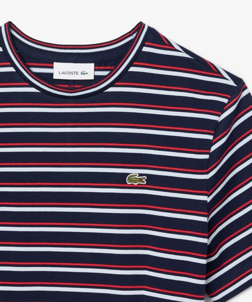 LACOSTE（ラコステ）の「バイカラーボーダーTシャツドレス / フレアワンピース（ワンピース・レディース・ネイビー・40/38/36/34）」の5枚目の写真