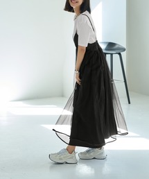 【LUXE】チュールギャザーキャミ型ワンピース