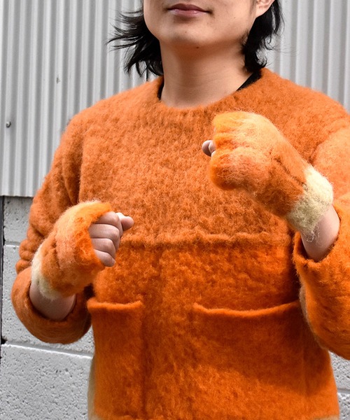 blackmeans(ブラックミーンズ)の「blackemeans モヘアグローブ(手袋・メンズ・ブラウン・FREE)」の2枚目の写真