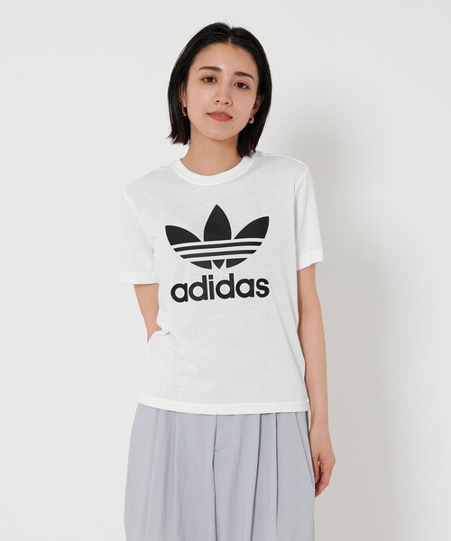 adidas Originals（アディダスオリジナルス）の「＜adidas Originals＞トレフォイル ボクシー Tシャツ（Tシャツ/カットソー・レディース・ホワイト/ブラック・S）」の2枚目の写真