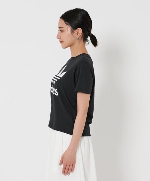 adidas Originals（アディダスオリジナルス）の「＜adidas Originals＞トレフォイル ボクシー Tシャツ（Tシャツ/カットソー・レディース・ホワイト/ブラック・S）」の5枚目の写真