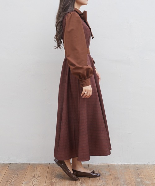 【蒼羅さま】　areeamギンガムチェックワンピース あいにゃん アリーム 緑 Areeam（アリーム）の「ギンガムチェックワンピース（ワンピース