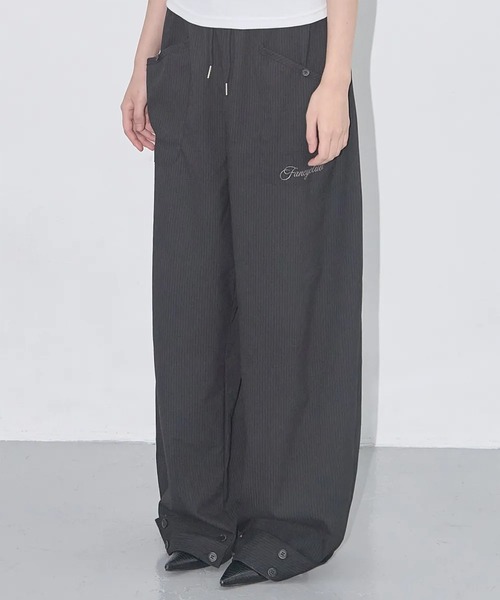 FANCY CLUB（ファンシークラブ）の「A'GEM/9 × .kom 『 FANCY CLUB/ファンシークラブ』 CLASSIC BUTTON BANDING SLACKS/クラシックボタン バンディングスラックス（スラックス・レディース・チャコールグレー/ブラック・FREE）」の5枚目の写真