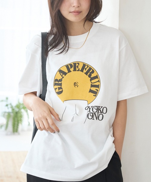 WORN FREE(ウォーンフリー)の「WORN FREE / ウォーンフリー| JOHN LENON GRAPEFRUIT TEE(Tシャツ/カットソー・レディース・イエロー/ホワイト・L/M/XL)」の2枚目の写真