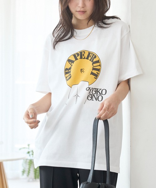 WORN FREE(ウォーンフリー)の「WORN FREE / ウォーンフリー| JOHN LENON GRAPEFRUIT TEE(Tシャツ/カットソー・レディース・イエロー/ホワイト・L/M/XL)」の3枚目の写真