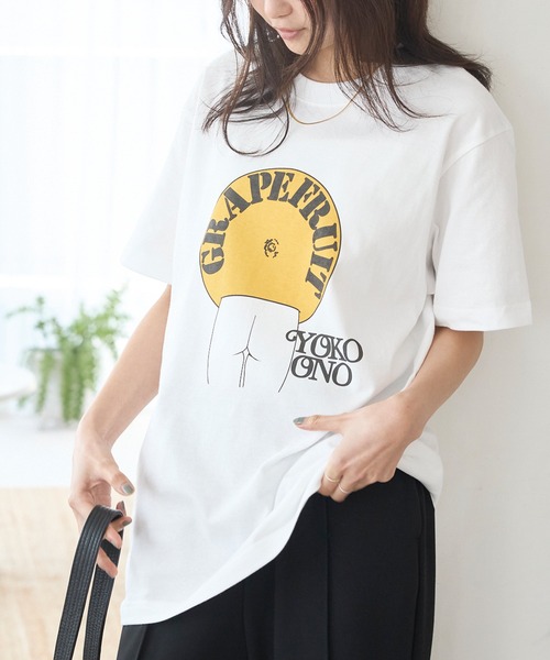 WORN FREE(ウォーンフリー)の「WORN FREE / ウォーンフリー| JOHN LENON GRAPEFRUIT TEE(Tシャツ/カットソー・レディース・イエロー/ホワイト・L/M/XL)」の5枚目の写真