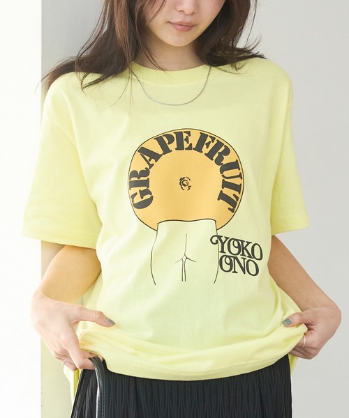 ダンロップ激レアサインＴシャツフリーサイズ黄色　新品未使用 セール】WORN FREE / ウォーンフリー｜ JOHN LENON GRAPEFRUIT TEE（T