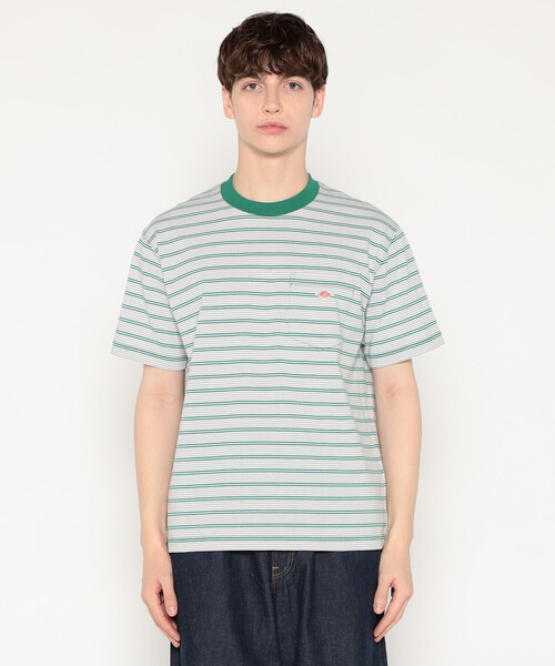 DANTON(ダントン)の「MEN'S SHORT SLEEVE POCKET T-SHIRT STRIPE(Tシャツ/カットソー・メンズ・ブラック系その他/ブラウン系その他/グリーン系その他/イエロー系その他/ホワイト系その他5/ブルー系その他5/ブルー系その他6・S/M/L/XL/XXL)」の4枚目の写真