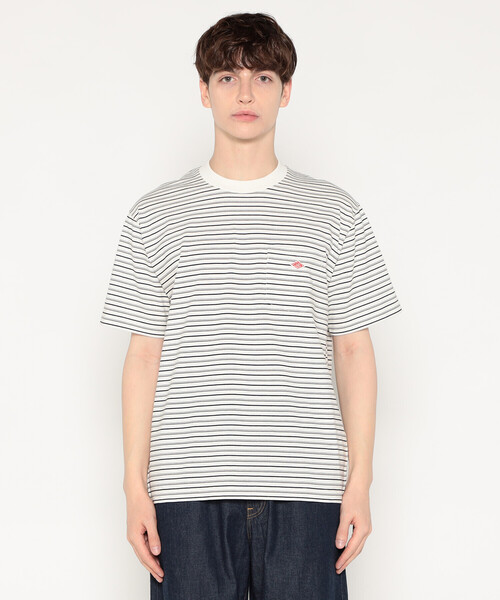 DANTON(ダントン)の「MEN'S SHORT SLEEVE POCKET T-SHIRT STRIPE(Tシャツ/カットソー・メンズ・ブラック系その他/ブラウン系その他/グリーン系その他/イエロー系その他/ホワイト系その他5/ブルー系その他5/ブルー系その他6・S/M/L/XL/XXL)」の2枚目の写真