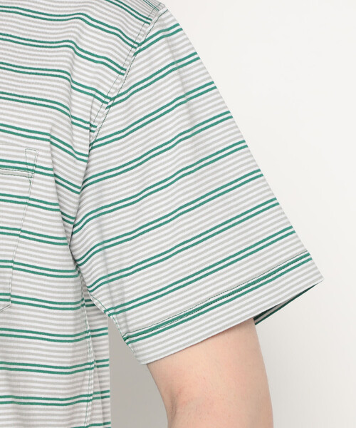 DANTON(ダントン)の「MEN'S SHORT SLEEVE POCKET T-SHIRT STRIPE(Tシャツ/カットソー・メンズ・ブラック系その他/ブラウン系その他/グリーン系その他/イエロー系その他/ホワイト系その他5/ブルー系その他5/ブルー系その他6・S/M/L/XL/XXL)」の14枚目の写真