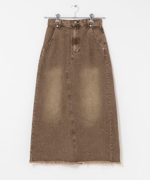 KBF（ケイビーエフ）の「バックスリットデニムスカート（スカート・レディース・ライトブルー/ブルー系その他/ブラウン・ONE）」の15枚目の写真
