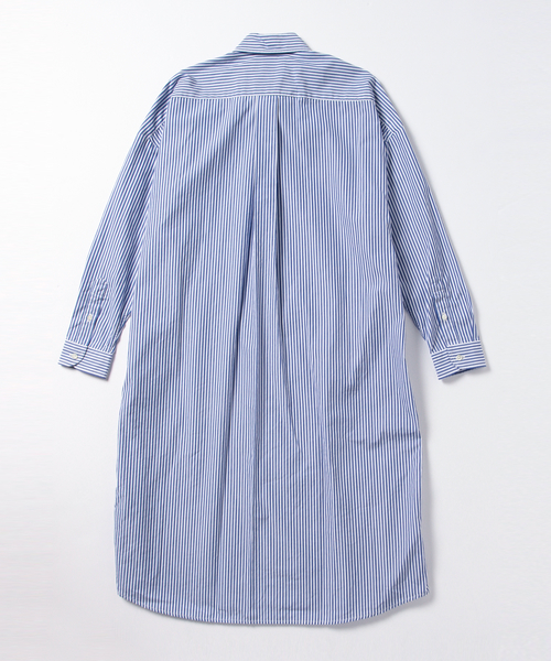 Ray BEAMS(レイビームス)の「GYMPHLEX / ストライプ シャツ ワンピース(ワンピース・レディース・ブルー/ネイビー・12/14)」の14枚目の写真