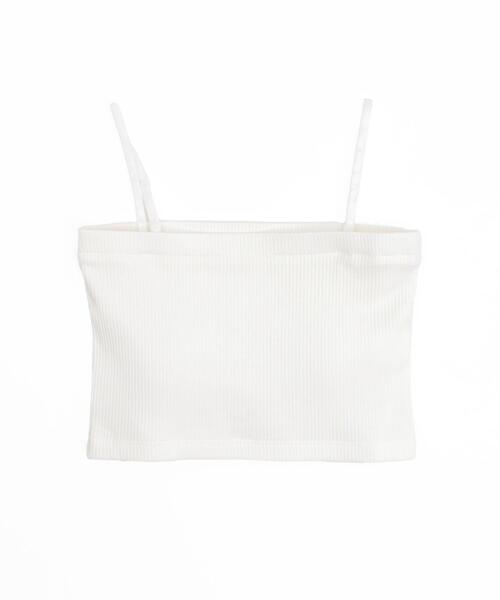 WEGO（ウィゴー）の「WEGO/ストラップ付きカップインベアトップ（キャミソール・レディース・ブラック/オフホワイト・SMALL/MEDIUM）」の2枚目の写真