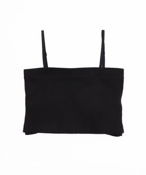 WEGO（ウィゴー）の「WEGO/ストラップ付きカップインベアトップ（キャミソール・レディース・ブラック/オフホワイト・SMALL/MEDIUM）」の3枚目の写真