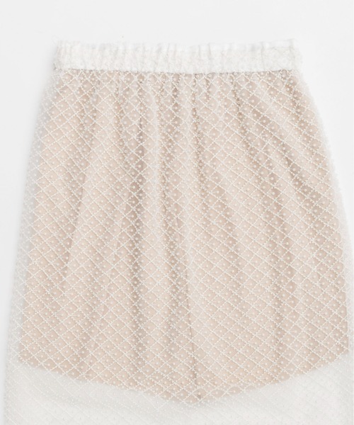 パールビーズ　ロングスカート　ホワイトパール Pearl Beaded Skirt/パールビーズスカート【MAISON SPECIAL/メゾン