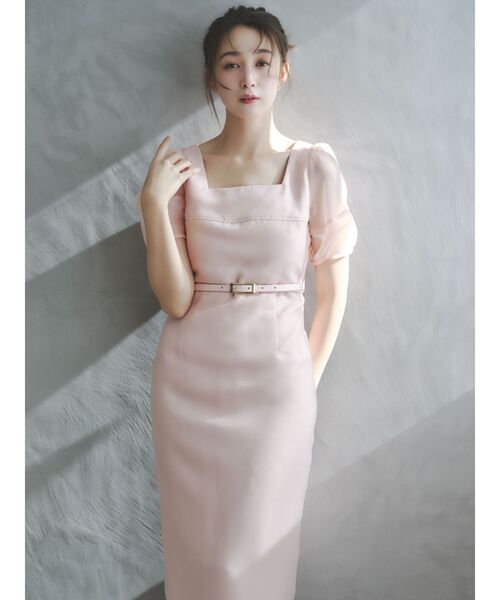 dazzlin(ダズリン)の「【藤井サチコラボ】レイヤードシアーフォルムドレス(ドレス・レディース・ネイビー/ピンク/グレー・MEDIUM/SMALL)」の3枚目の写真