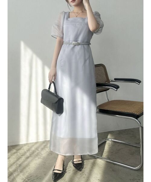 dazzlin(ダズリン)の「【藤井サチコラボ】レイヤードシアーフォルムドレス(ドレス・レディース・ネイビー/ピンク/グレー・MEDIUM/SMALL)」の15枚目の写真