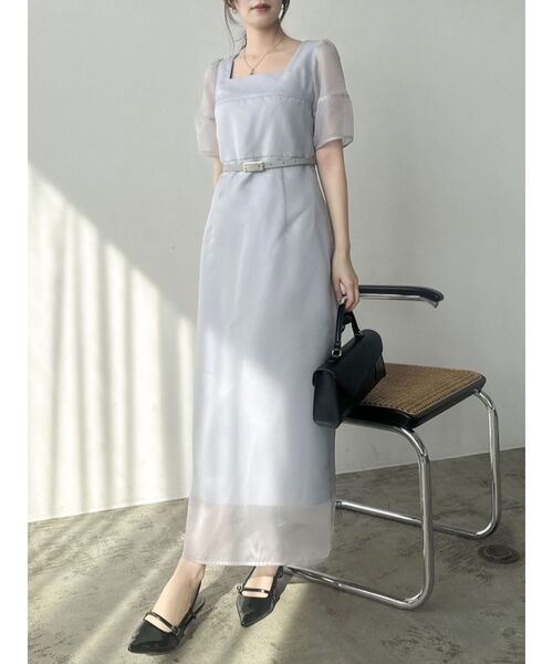 dazzlin(ダズリン)の「【藤井サチコラボ】レイヤードシアーフォルムドレス(ドレス・レディース・ネイビー/ピンク/グレー・MEDIUM/SMALL)」の13枚目の写真