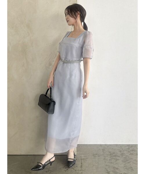 dazzlin(ダズリン)の「【藤井サチコラボ】レイヤードシアーフォルムドレス(ドレス・レディース・ネイビー/ピンク/グレー・MEDIUM/SMALL)」の10枚目の写真