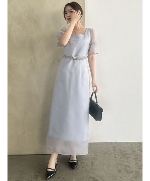 dazzlin(ダズリン)の「【藤井サチコラボ】レイヤードシアーフォルムドレス(ドレス・レディース・ネイビー/ピンク/グレー・MEDIUM/SMALL)」の8枚目の写真