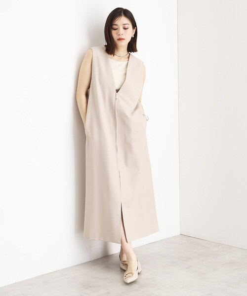 THE SHOP TK （ザ ショップ ティーケー ）の「2WAYジップジャンスカ【洗える】（ワンピース・レディース・ブラウン系その他/ナチュラル・12/13）」の2枚目の写真