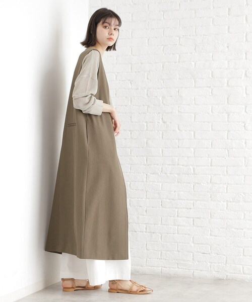 THE SHOP TK （ザ ショップ ティーケー ）の「2WAYジップジャンスカ【洗える】（ワンピース・レディース・ブラウン系その他/ナチュラル・12/13）」の5枚目の写真