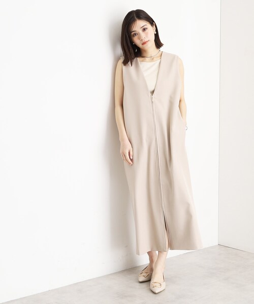 THE SHOP TK （ザ ショップ ティーケー ）の「2WAYジップジャンスカ【洗える】（ワンピース・レディース・ブラウン系その他/ナチュラル・12/13）」の10枚目の写真