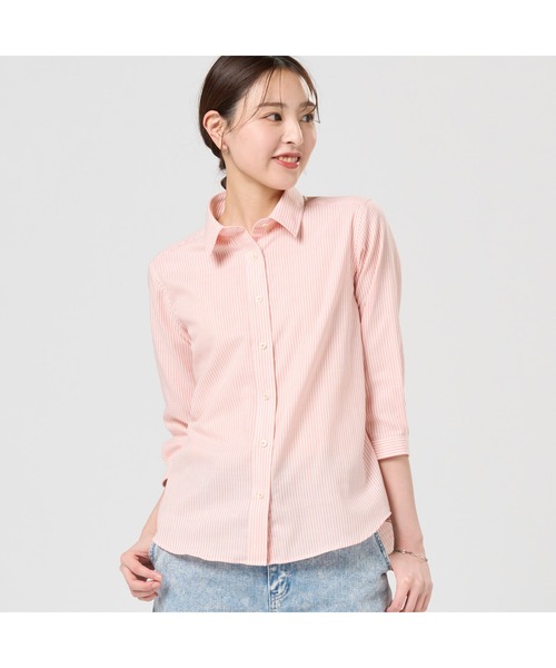 TOKYO SHIRTS(トウキョウシャツ)の「【Pitta Re:)】ふわっとガーゼシャツ 七分袖 綿100% レディースカジュアルシャツ(シャツ/ブラウス・レディース・オレンジ・LL/M/S/L)」の1枚目の写真